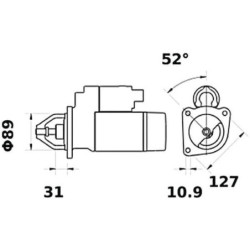 Rozrusznik 12V 3.0kW Z-9 CW Mahle