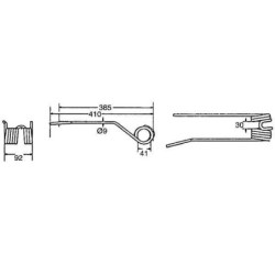 VF16502741KR Palec zgrabiarki, prawy, pasuje do Deutz-Fahr