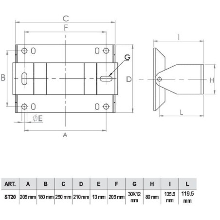 Przegubowy uchwyt ścienny 180x204mm SS