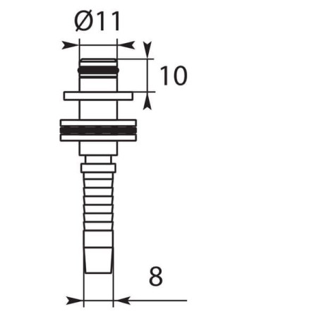 Końcówka V2A typ HD 260-261, DN 08 11 mm