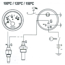 Wskaźnik temperatury, 120ºC, 12 V