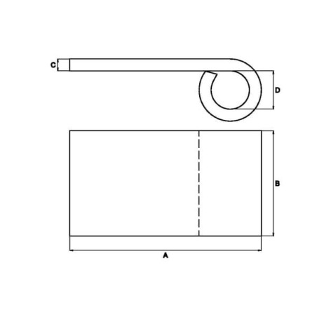 Zawias burty, 16 x 75 mm