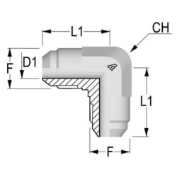 Złącze kolankowe M 1/2 JIC 90°