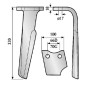 Ząb brony aktywnej, prawy, L=320 mm pasujący do Rabe, Kramp
