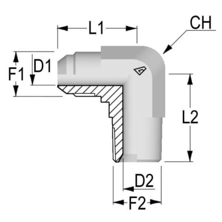 "Złącze kolankowe 9/16"" JIC x 1/4"" NPT"