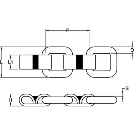 Łańcuch o dużej wytrzymałości 9x80 mm 3.5 T